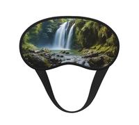 Waterfall Landscape Painting Sleep Mask for Side Sleeper, Blackout Sleeping Eye Mask, Soft Breathable Eye Cover for Women Men Travel Eyeshade, Relaxing Zero Pressure Night Blindfold