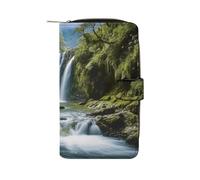 Waterfall Landscape Painting Wallet Multifunctional Wallets for Men Compact Wallet Purse Passport Bag