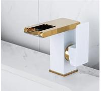 Waterfall LED Faucet Hydropower Basin Mixer Tap Solid Deck Mounted Bathroom Sink Faucet for Modern Home Decor