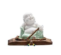 Waterfall Maitreya Buddha Ornament Stick Burner Ceramic Tea Ceremony Ornaments Buddhism Adornment Statue Indoor Holder Backflow Incense Burner(B)