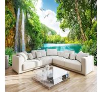 Waterfall Mountain Peaks Jungle Flying Birds Lakes 3D Wallpaper Luxury Home Dining Decor Paste Sofa Living Room The Wall for Bedroom Mural-430cm×300cm