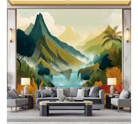 Waterfall Mountains and Rivers Wilderness Wall Mural Photo Wallpaper Forest Birds Adventure 200 x 140 cm Kids Bedroom Kitchen Poster Decoration Wall Covering Wall Art