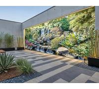 Waterfall Mural, Tapestry & Curtain Waterproof Outdoor Wall Hanging, Waterfall Feature Backdrop, Garden Pond Wall Art, Fence Feature & Outdoor Decor (W600cm x H180cm)