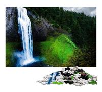Waterfall Nature in Forest Jigsaws 1000 Pieces for Adults Difficult Puzzles for Adults for Holidays Birthdays And Family Game Nights 1000 PCS(38x26cm)