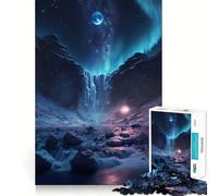 Waterfall Night Jigsaw for Adults1000 Pieces Brain Focus Game Precision Cut Smooth Edges Amusing Challenge for Waiting Time (38x26cm)