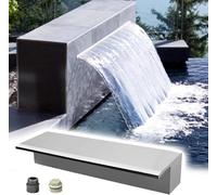 Waterfall Overflow 70/68/50/48/36/30/24 InchWide Water Flow Platform for Pools & Ponds Commercial & Private Water Features Silver Finish (30 cm/12 Inch)