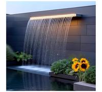Waterfall Overflow Fountain - Stainless Steel Garden Feature, Modern Outdoor Decor, Durable Rectangular Design for Stylish Landscaping