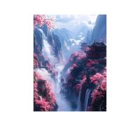 Waterfall Paint by Numbers for Adults Architecture Canvas for Painting by Numbers for Adults 38 x 28 in Paintings Canvas Wall Art Supplies with Acrylic Paint Set and Brush for Gifts for Women GYYH3934