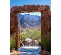 Waterfall Paint by Numbers for Adults, Mountain Paint by Numbers Crystal Art Christmas, Canvas Kits with Acrylic Paint, Hobbies for Adults Women Children, Home Wall Decor (Frameless 32x40in) U-658