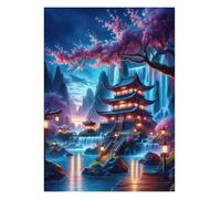 Waterfall Palace Scenery Puzzles 120 for Adults,jigsaw puzzles for adults 120 Pieces Puzzle Home Challenging Educational Games Home Decoration puzzle Gifts