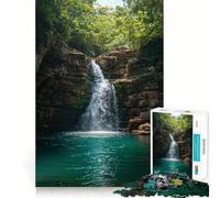 Waterfall Paradise 1000 Piece Jigsaws for Adults Brain Recall Game Tight Interlock No Gaps Calming Mental Break Activity (38x52cm)