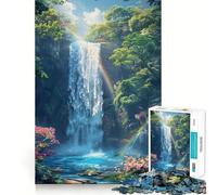 Waterfall Paradise Jigsaw Puzzles for Adults 1000 Think Boost Game Precise Interlock Structure Easy to Learn Family Enjoyment (38x52cm)