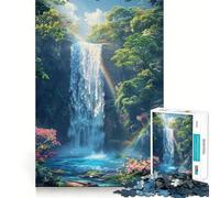 Waterfall Paradise Jigsaw Puzzles for Adults 1000 Think Boost Game Precise Interlock Structure Easy to Learn Family Enjoyment (50x75cm)