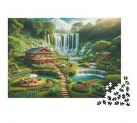 Waterfall Paradise Puzzle 1000 Pieces Recycled Paper for Adults Puzzle for Adults Fun Challenging Family Game Fun Home Present Great Gift Idea 38x26cm/1000pcs