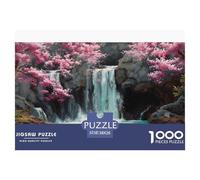 Waterfall Puzzles 1000 Piece Challenge Toy Adults And over 12 Years Old Cherry Blossom Puzzle Game Educational Challenge Interactive Fun Home Decoration Gift 38x26cm/1000pcs