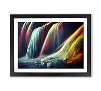 Waterfall Rainbow Framed Print | A2 Black Framed Wall Art | Ready to Hang | Modern Landscape Picture | Living Room Bedroom Lounge Office