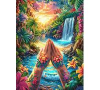 Waterfall Rainbow Landscape 1000 Piece Count Premium Jigsaw Puzzle Fairy Tale Oil Painting Dream Teen Fans 14-18 Yrs Ultra Difficult Leisure Adventure Valentines Creativity & Gift Giving 1000 PCS