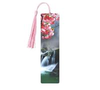 Waterfall Red Flower Cherry Printed Metal Bookmarks S - Pink Lightweight Aluminium Book Marker for Books, Journals & Gifts, Ideal Book Lovers, Holiday Decor & Crafts