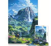 Waterfall Rider Jigsaw Puzzles for Adults 1000 Piece Mental Exercise Mindful Leisure Snug Lock (38x52cm)