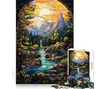 Waterfall River Painting Jigsaws 1000 Pieces for Adults Mind Clarity Mind Calming Fun Fine Edges Perfect Present (50x75cm)