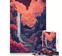 Waterfall Ruin Valley Adults Puzzles 1000 Piece Jigsaws Strategic Think Mindful Escape Precise Fit Nice Gift (50x75cm)