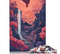 Waterfall Ruin Valley Jigsaw Puzzles Puzzles for Adults Kids. 1000 Pieces Great Gifts Challenge Toy Educational Games Home Decoration for Adults& Kids Age 14 Years Up 1000pcs (75x50cm)