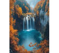 Waterfall Scenery 1 Diamond Art Kits Adults, 5D Diamond Art Painting Kits for Adults, Round Full Drill Crystal Gem Arts DIY Cross Stitch Crafts Pictures Embroidery for Beginner Decor 70x90cm Y1SG-602