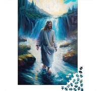 Waterfall Scenery Contemplative Figure 1000 Piece Jigsaw Puzzle Paper for Adults Relaxation Home Decor Gift 70x50cm/1000pcs