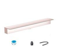 Waterfall Spillway Box 20200CM with 1M Soft Tube & PVC Connector scape Water Feature Light Coffee Color 25cm Wide Outlet for Optimal Water Flow