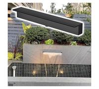 Waterfall Spillway for Outdoor Ponds, Stainless Steel Cascade Fountain Outlet Kit with Connector Soft Tube, 12 Inch to 24 Inch Embedded Waterfalls