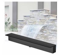 Waterfall Spillway for Pond & Pool Fountain 60cm Sheer Descent Water Feature Ideal for Up to 5000 Gallon Gardens Black Finish Outdoor Waterfall Decor