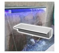 Waterfall Spillway Fountain.52 Heavy Duty Water Flow Spillway Connector for Patio, Deck, Spa & Park Fountain Waterfall - Durable Silver Finish, Enhance Outdoor Landscape Aesthetics，（Silver，