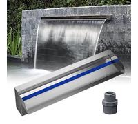 Waterfall Spillway Fountain.Customizable 60cm Outdoor Waterfall Fountain Kit with Spillway Box & Filter - Silver Garden Water Feature for Home Decor & Parks, Zen Tranquil Landscape Design，（S