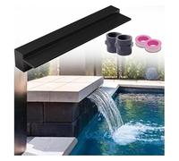 Waterfall Spillway Fountain.Elegant Black Pool Fountain Waterfall - 70cm Recessed Spillway Outlet for Outdoor Garden, Deck & Villa Water Feature - Perfect Serenity for Backyard Decor，（Black，