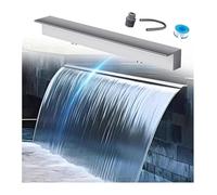 Waterfall Spillway Fountain.Silver Pool Fountain Waterfall Spillway Kit - 28.3" Pond Water Feature for Garden, Patio & Parks - No Pump Needed, Perfect Outdoor Decor & Relaxation Solution，（Si