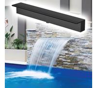 Waterfall Spillway Kit Corrugated Tubing for Outdoor，Customizable Stainless Steel Waterfall Spillway for Fish Pond & Garden Fountain 21.6in Wide Outlet Durabl