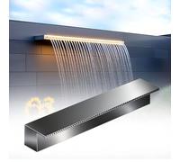 Waterfall Spillway Kit Corrugated Tubing for Outdoor，Recessed Wall Waterfall Spout Kit with Overflow System for Pool & Garden Fountain Easy Installat Design Perfect for Outdoor Decor
