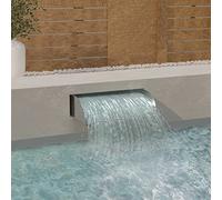 Waterfall splash shower made of 304 stainless steel 60 x 34 x 14 cm with matt brushed finish for garden fountains, pond fountains and water features, ideal for patio, balcony and pool for relaxation