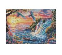 Waterfall Stream Landscape 300 Piece Complete DIY Jigsaw Puzzle Collectors Mind Relaxation Educational Decorative Puzzle Gifts for Adults Wooden Cardboard 300 PCS/40x28cm