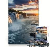Waterfall Sunset Adult Jigsaw1000 Pieces Clear Thinking Restful Escape Precise Edges (50x75cm)