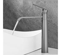 Waterfall Tall Basin Tap Counter Top Cold Water Sink Taps for Bathroom Made of Brass G1/2,Grey