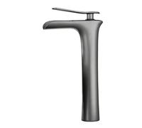 Waterfall Taps for Bathroom Sink Bathroom Taps Basin Mixer Mono Taps for Bathroom Basin Bathroom Sink Taps Tall Single Hole Hot and Cold Mixed Water All Copper,Gun Gray,high