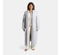 Waterfall Teddy Fleece Cardigan Warm Open Front Wrap Ladies Outwear Pockets - Longer Length OHS Grey L/XL