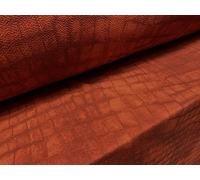 Waterfall Textured Scuba Style Stretch Jersey Fabric, per metre - Crocodile Animal Print - Rust
