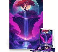 Waterfall Tree Bonsai Neon Jigsaw Puzzles for Adults 1000 Piece Mental Workout Quiet Enjoyment Xmas Gift (38x52cm)