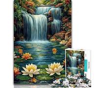 Waterfall View 1000 Pieces Jigsaw Puzzles For Teens And Adults,for Educational Game Challenge Toy Unique Home Decor And Gifts (50x75cm)