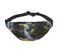 Waterfall Views Large Fashion Crossbody Waist Bag, Travel Casual Boys Waist Bag, Suitable for Sports, Running, Cycling, Traveling, Fishing