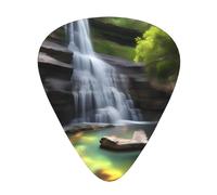 Waterfall Views Patterned Guitar Picks, 12-Piece Set, Suitable for Bass and Electric Guitar Playing, Ideal for Beginners
