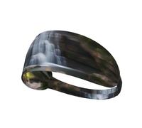 Waterfall Views Print Sports Headband Women Men, Sweat Band Breathable Workout Sweatband for Running Yoga Gym