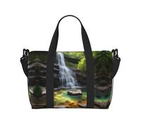 Waterfall Views Travel Duffle Bag-Lightweight Carry On Weekender for Men Women, Waterproof Overnight Bag for Gym Weekend Trips